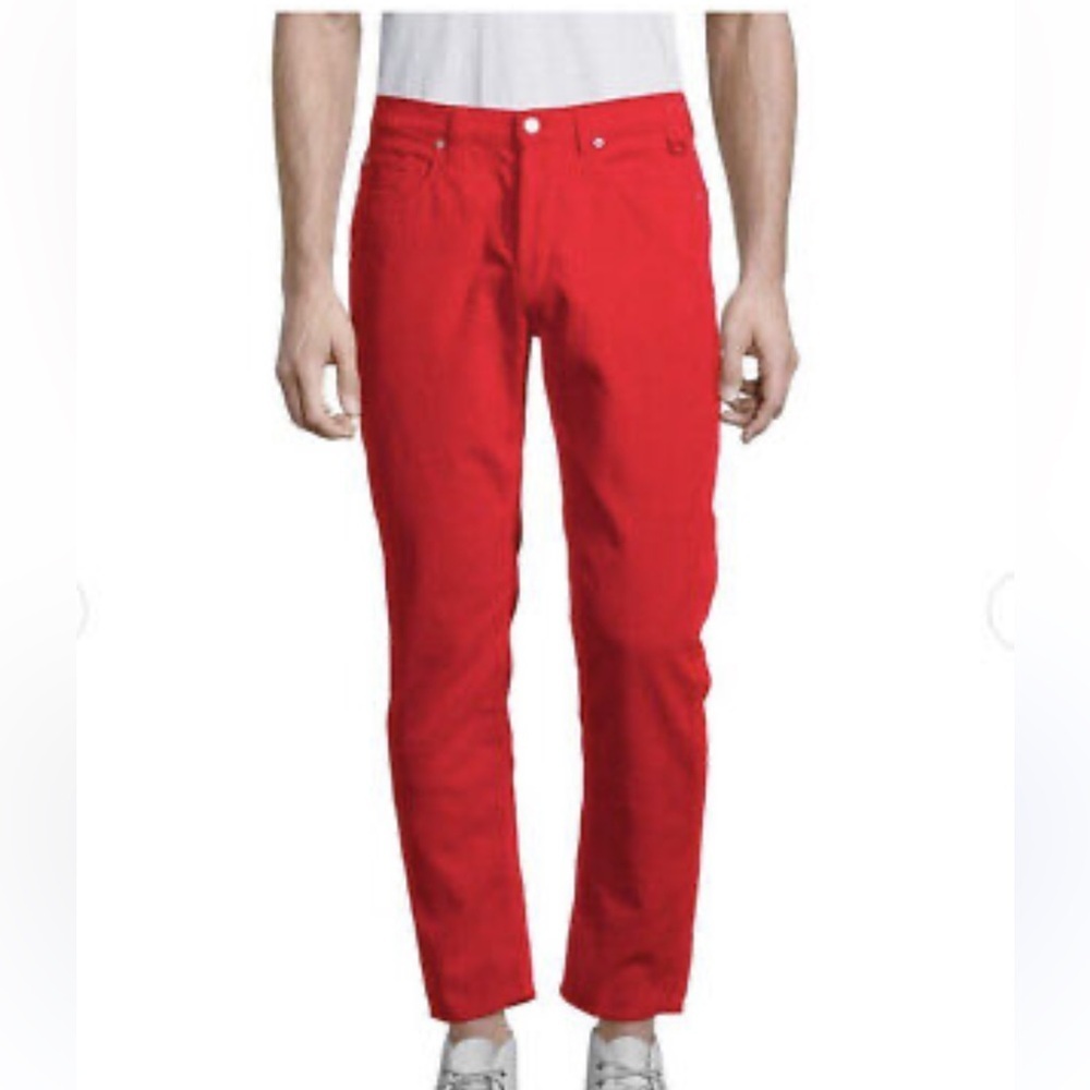 Zadig & Voltaire Men’s Red Corduroy Dirko Cotton Trousers  Straight Fit Size 40